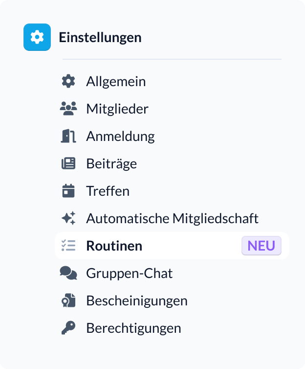 Routinen - Einstiegspunkt